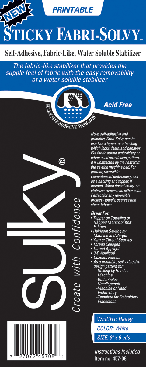 Sulky Fabri Solvy Stabilizer 8 X 6 Yd