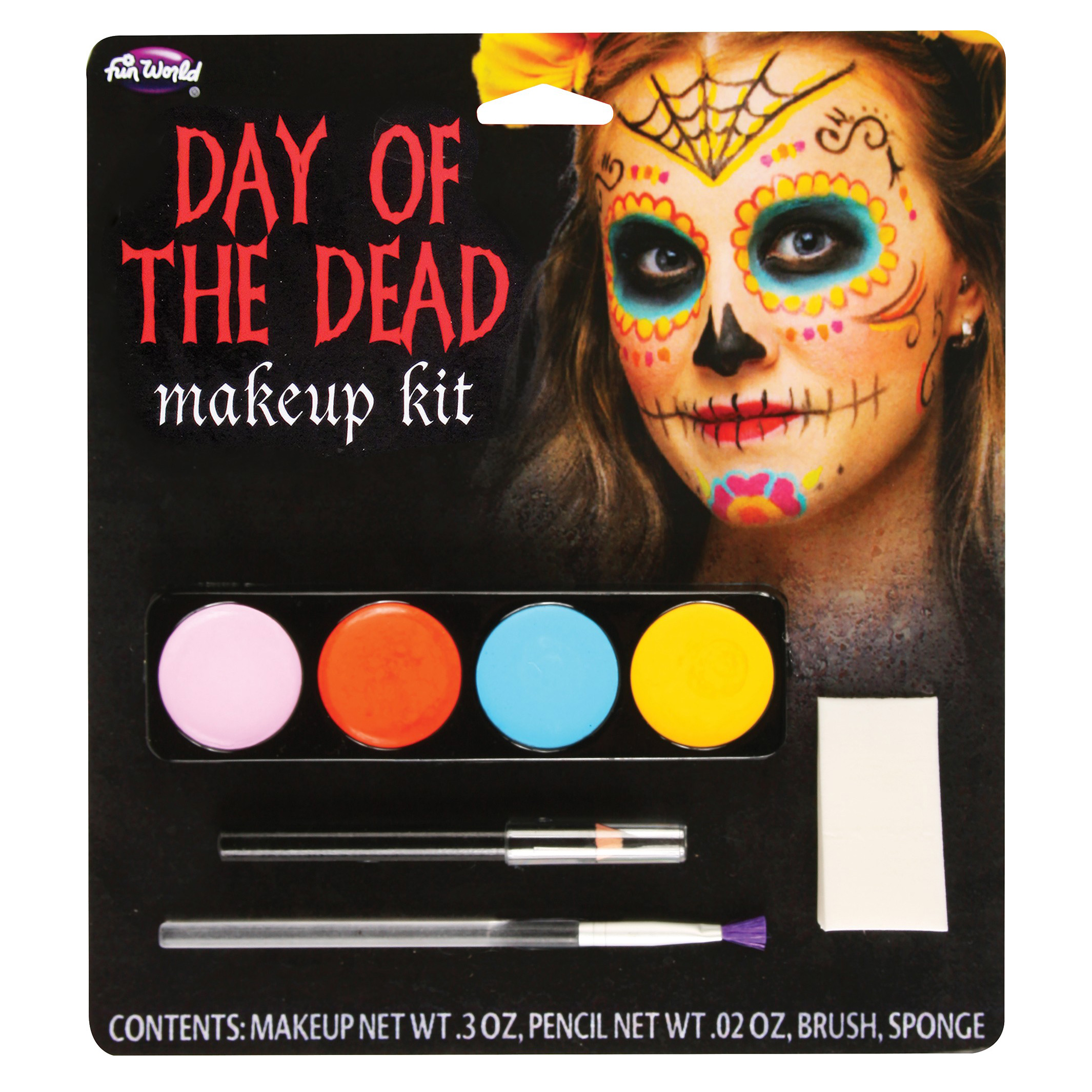 Fun World Costumes Fun World Halloween Day of the Dead Women Sugar Skull 4pc Makeup Kit