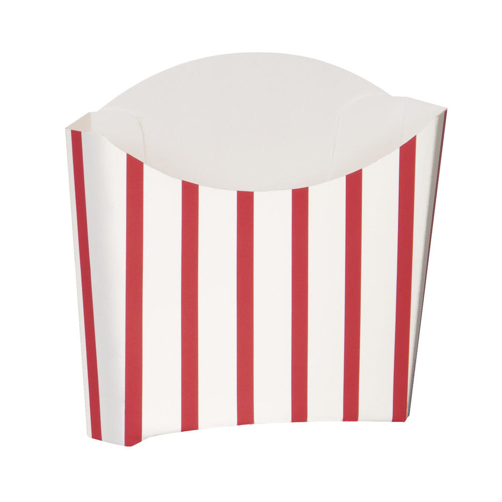 Unique Classic Striped Snack Containers 4"x4" Serving Tray, White Red, 8 CT