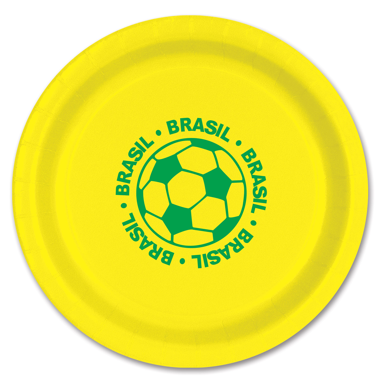 Beistle FIFA World Cup 2014 Soccer Brazil 9" Dinner Plates, Yellow Green, 8 Pack