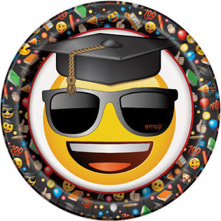 Unique Graduation Emoji Cool Shades Grad 9 Dinner Plates 8 Ct
