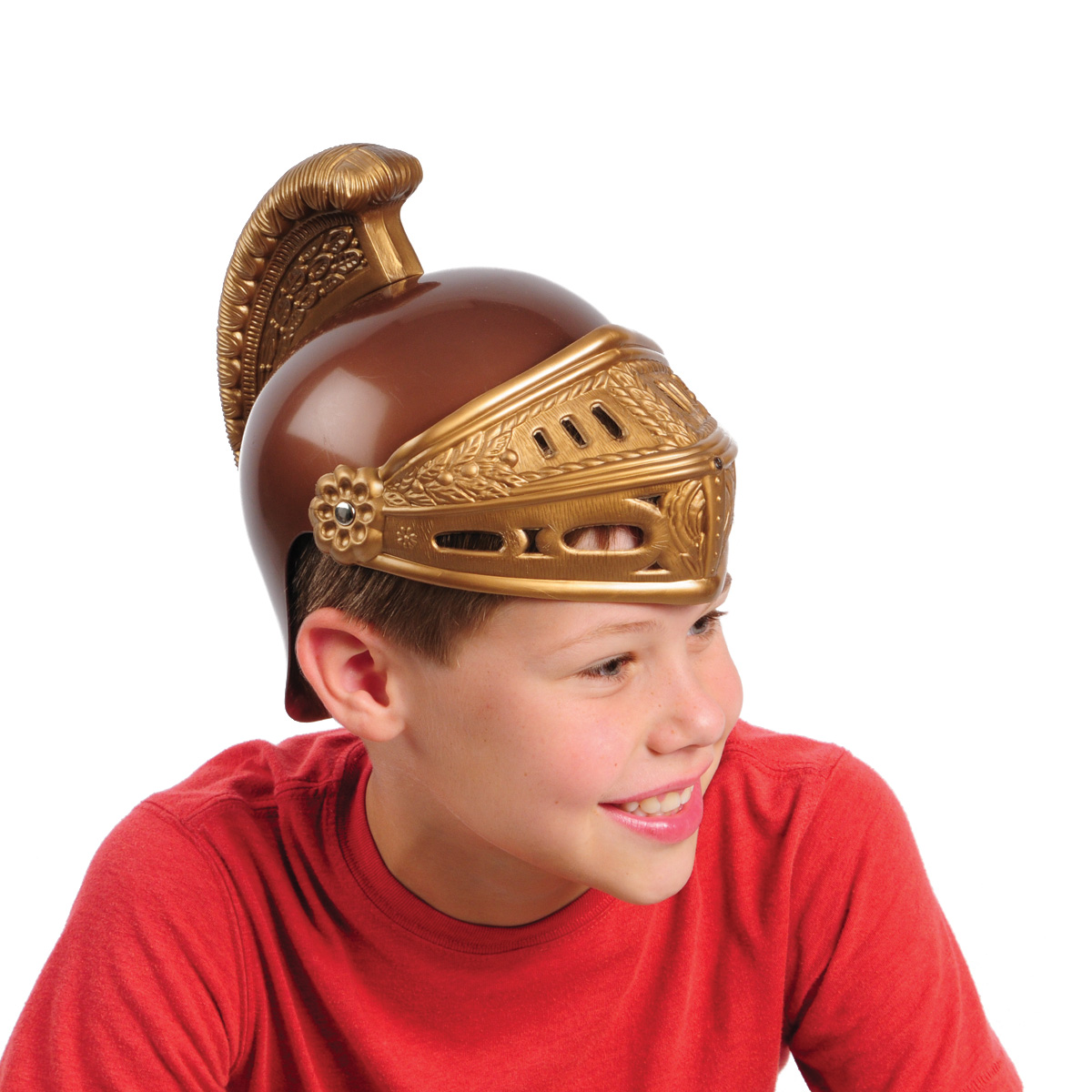 US Toy Halloween Ancient Roman Gladiator Helmet Costume Hat, Brown Gold, One Size Child