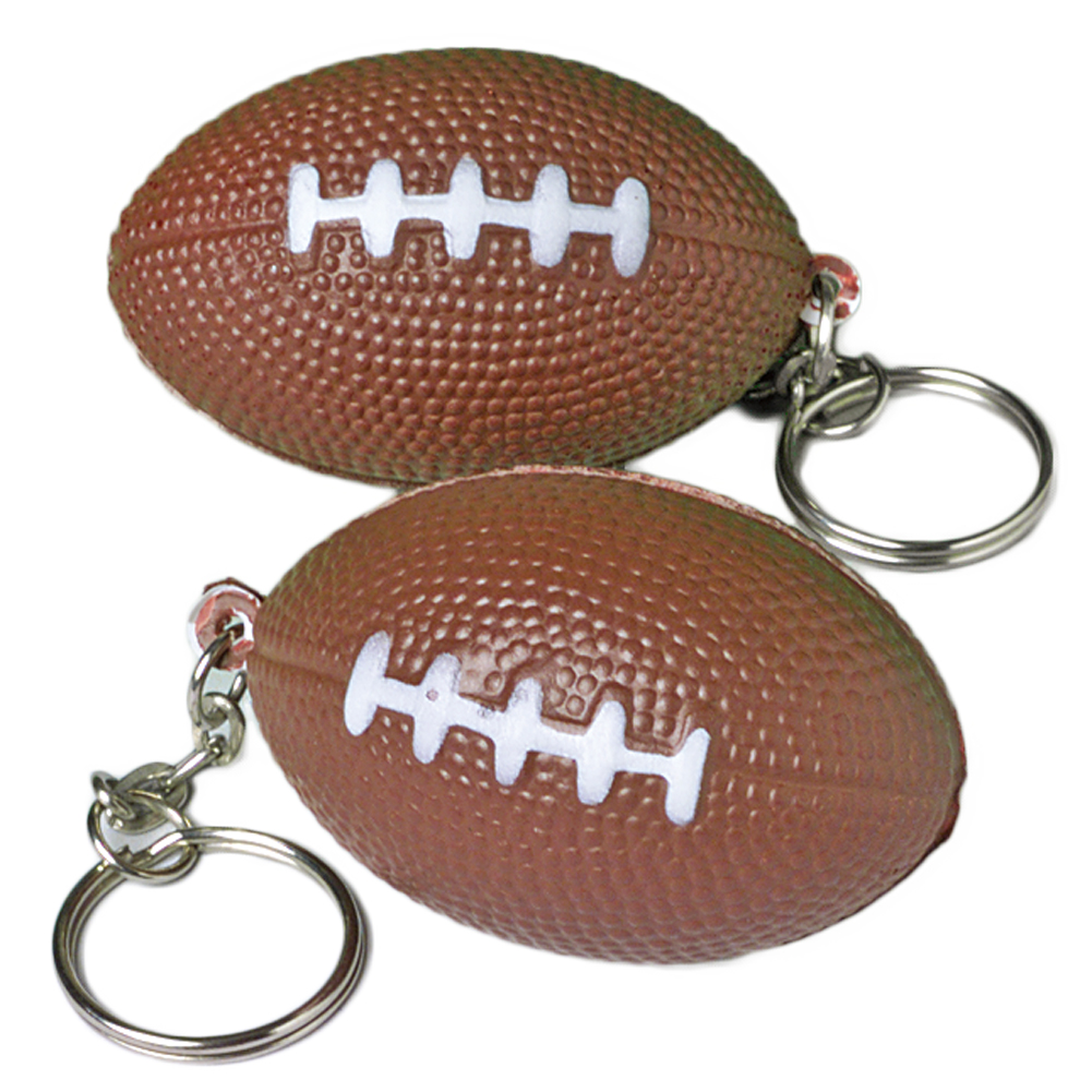 US Toy Foam and Metal Keyring Classic Football 1.5 in Keychain, Brown