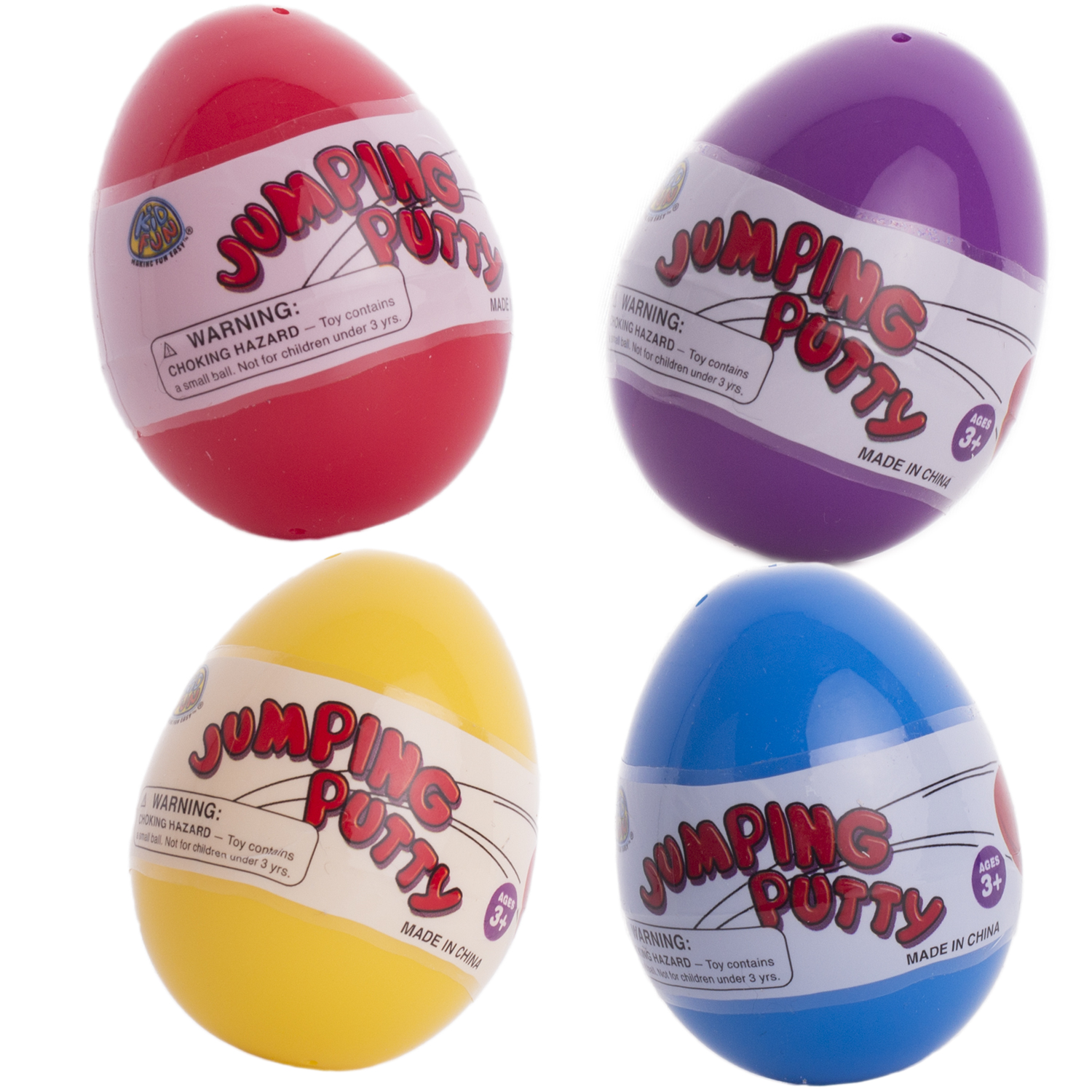 US Toy Moldable Jumping Putty 2.25" Filled Easter Eggs, Assorted Colors