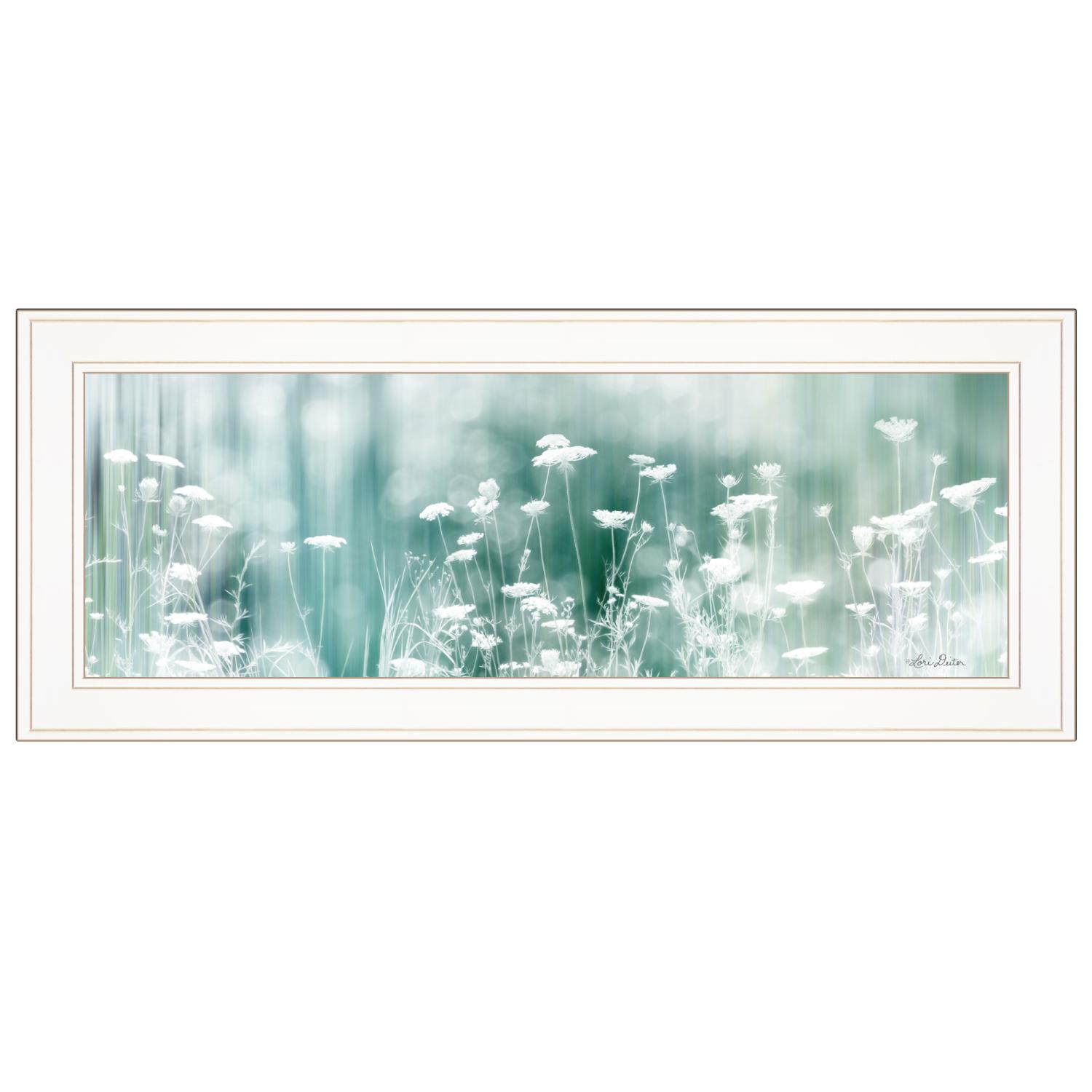 TrendyDecor4U "Dreamy Meadow by Lori Deiter, Ready to Hang Framed Print, White Frame