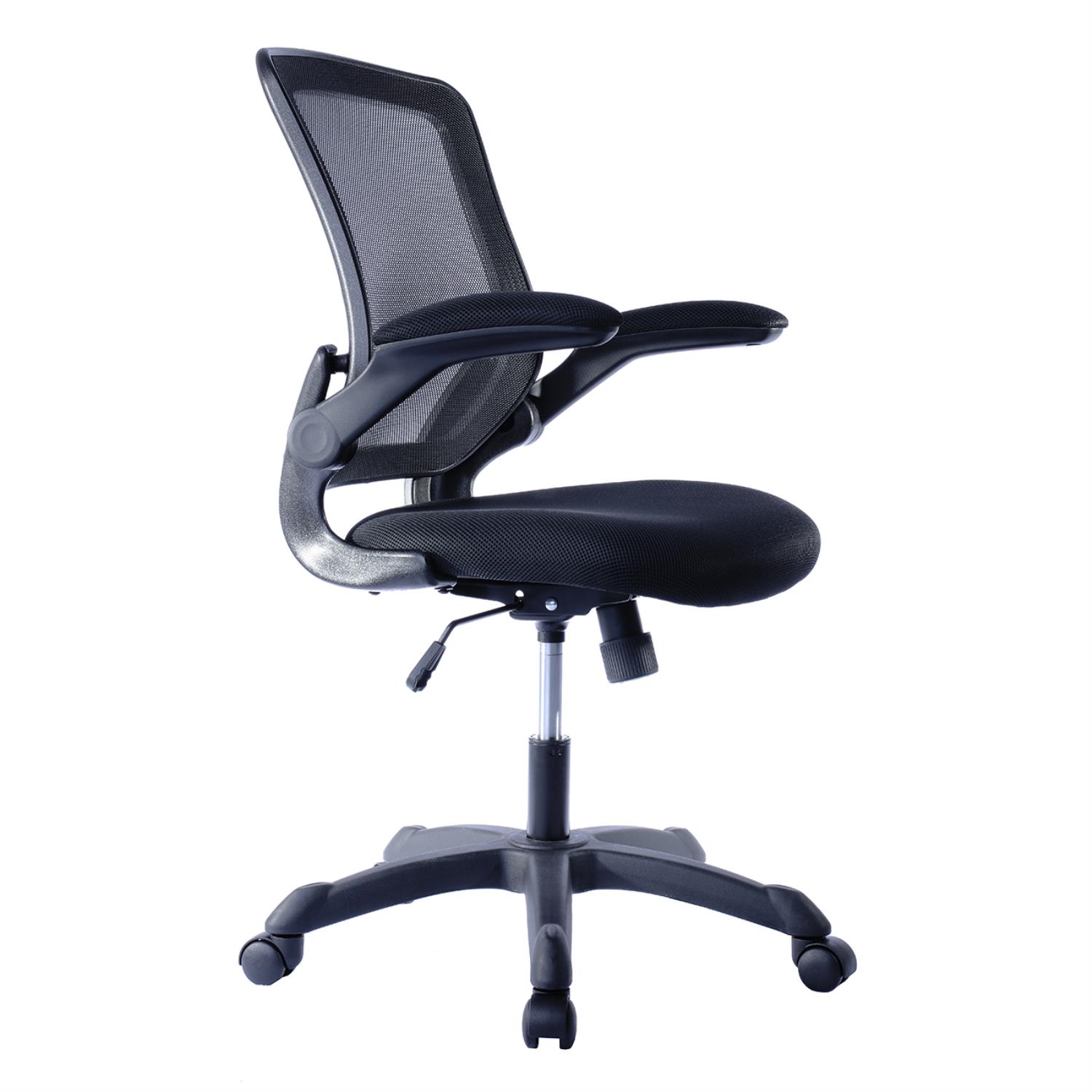 RTA Products Techni Mobili RTA-8050-BK Techni Mobili Mesh Task Chair with Flip-Up Arms - Black