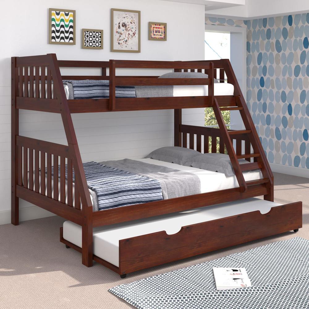 Chelsea Home Furniture Chelsea Home Darren Twin Over Full Mission Bunk Bed With Trundle 36TF900-DC-TR