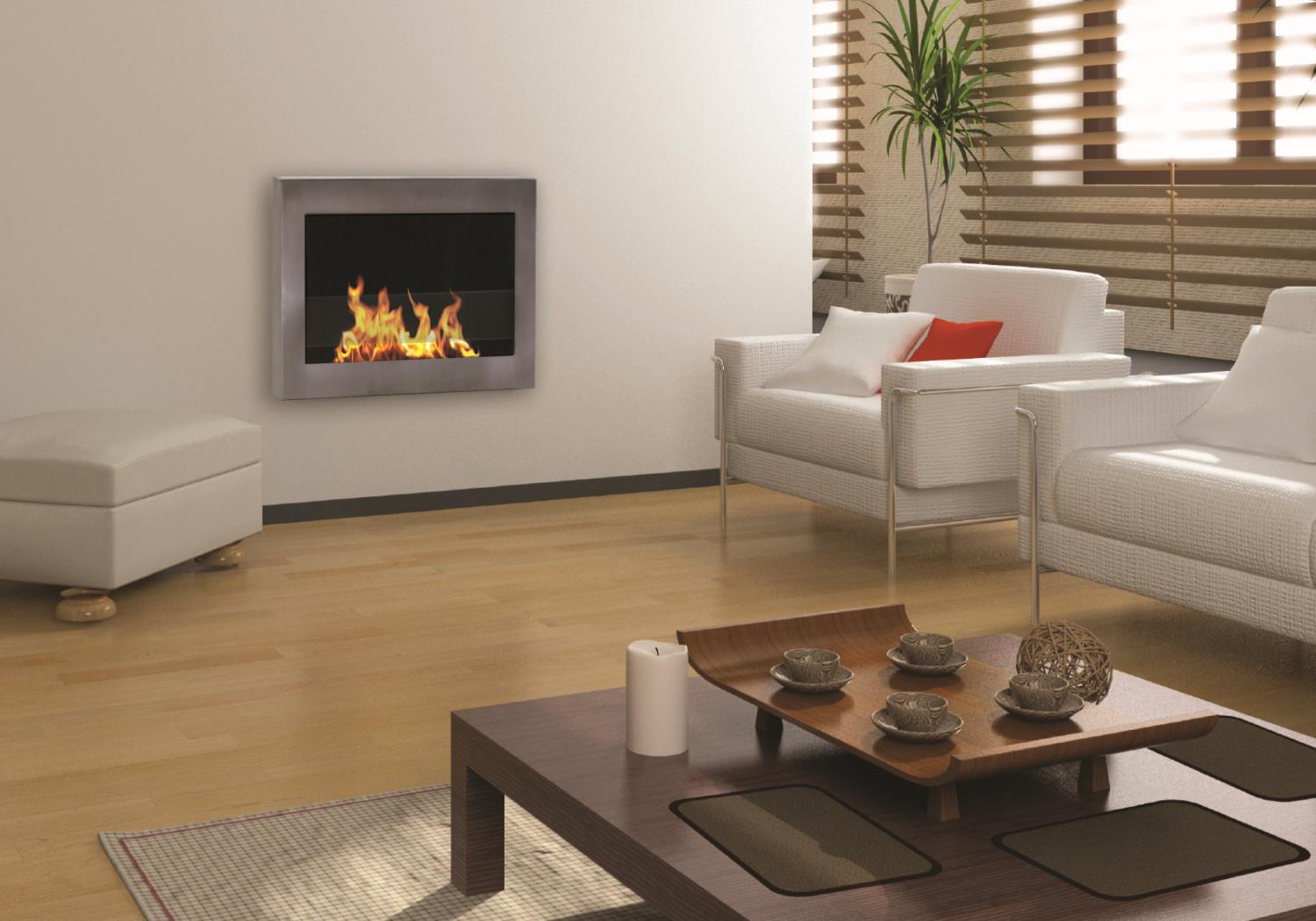 Anywhere Fireplace Soho Model Stainless Steel Indoor Wall Mount 90299