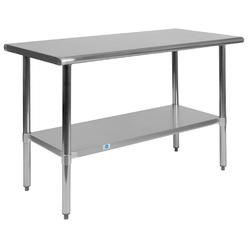 Flash Furniture NH-WT-2448-GG 18 gal 48 x 24 x 34.5 in. Stainless Steel Work Table with Undershelf