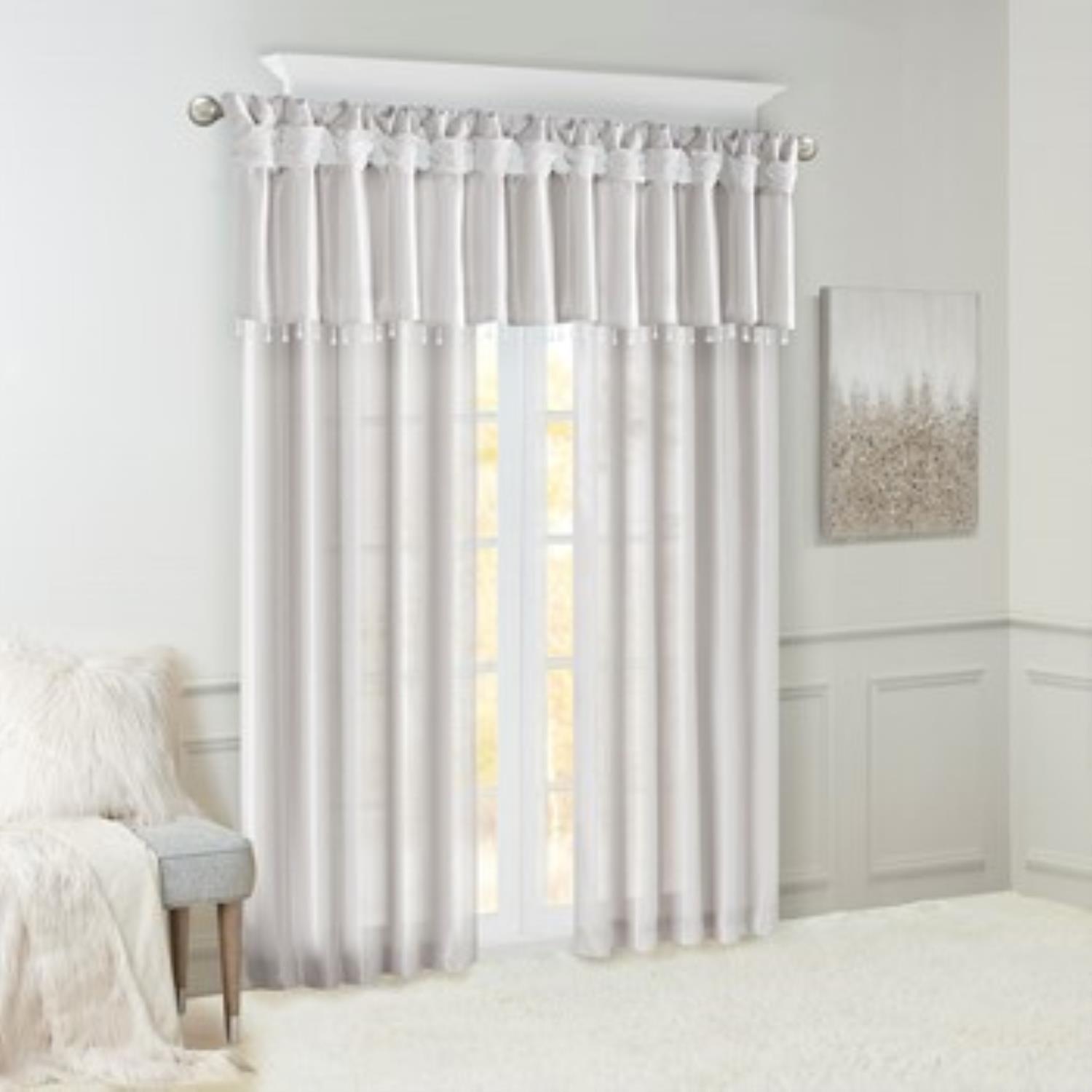 Olliix Madison Park Polyester Twist Tab Lined Window Curtain With Silver MP40-6327