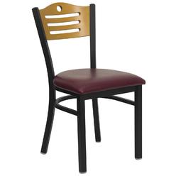 Flash Furniture Hercules Series Black Slat Back Metal Restaurant Chair