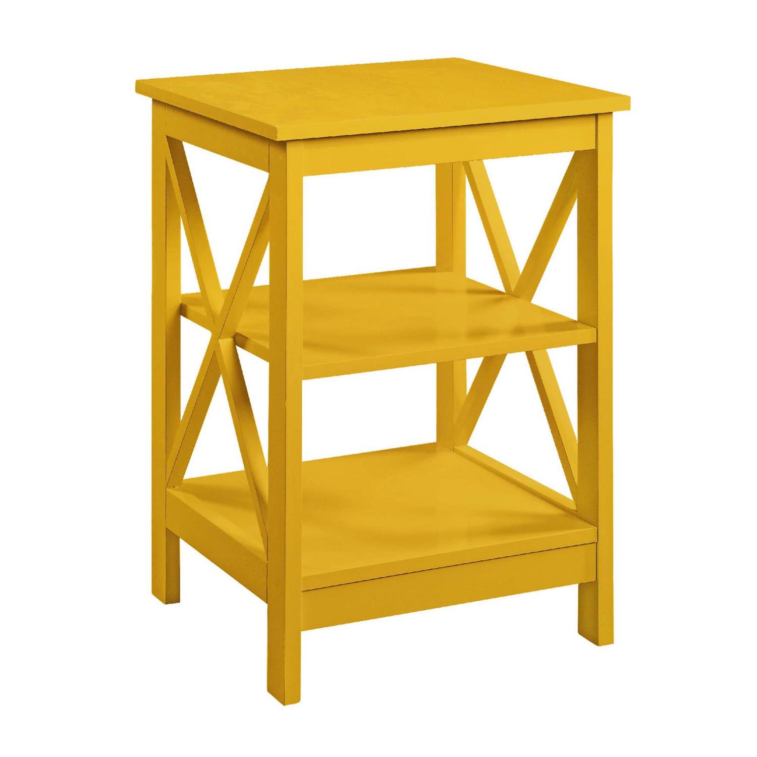 Convenience Concepts Transitional Oxford Yellow End Table With Shelves