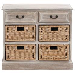 Zimlay Deco 79 96285 Wood 4 Basket Dresser, 30" x 28", Taupe