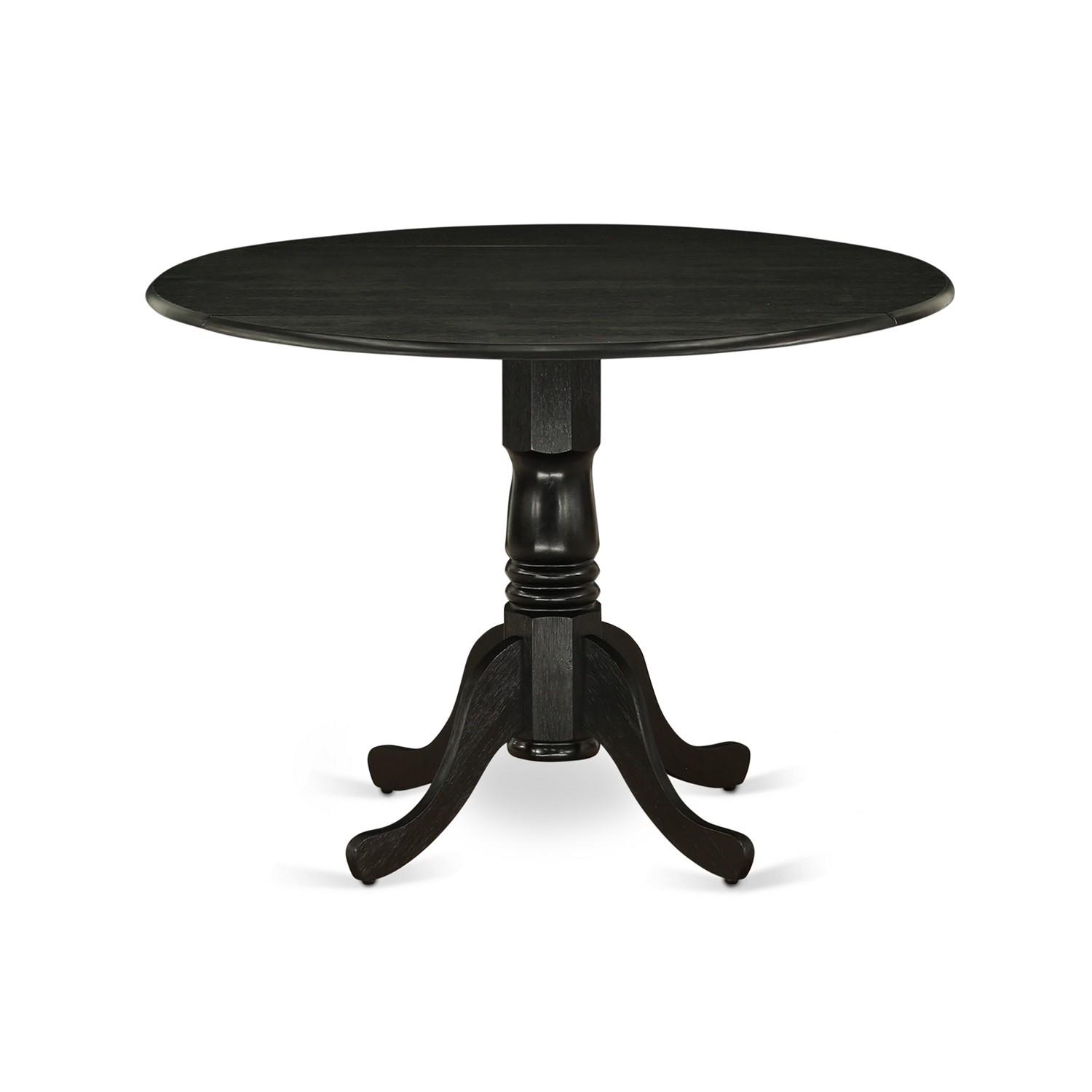 East West Furniture Dublin Wood Table With Pedestal In Black Finish DMT-ABK-TP