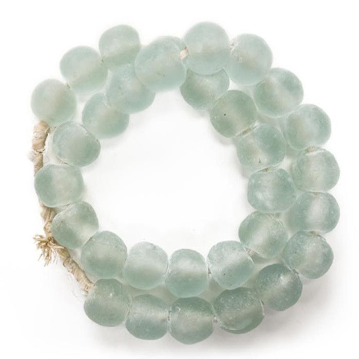 Legend of Asia Vintage Sea Glass Beads With Aqua White Finish 2506L-AW