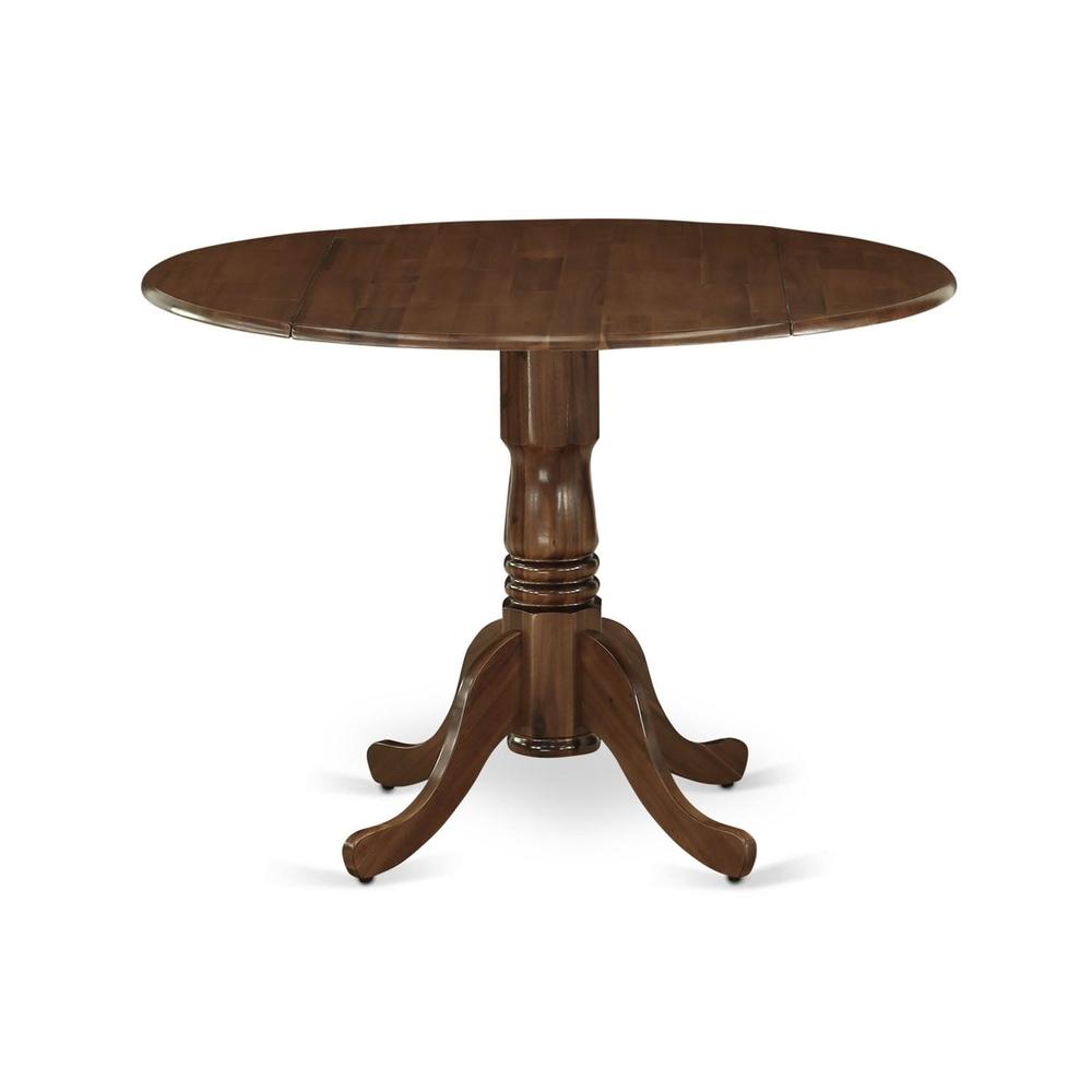 East West Furniture Dublin Wood Table With Pedestal In Walnut Finish DLT-AWA-TP