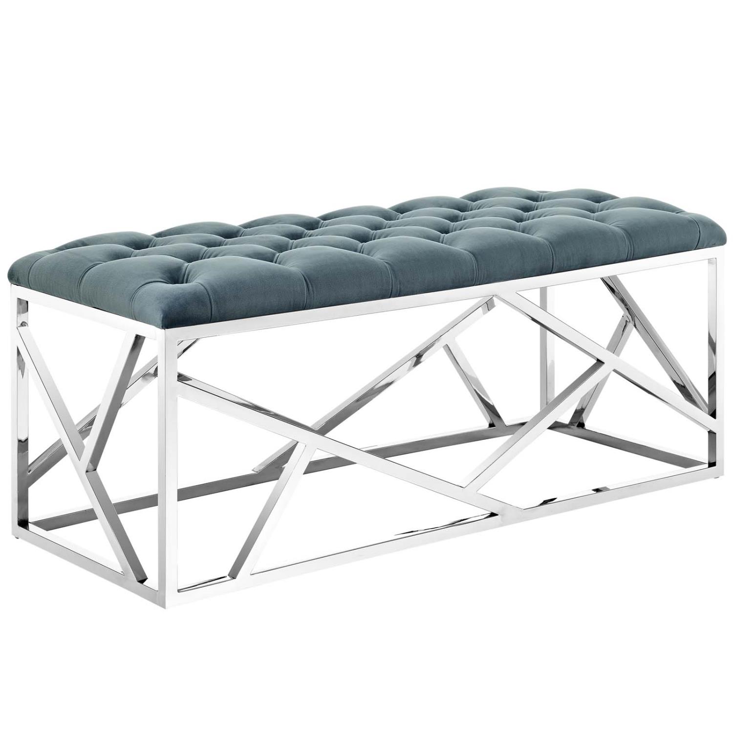 Modway Intersperse Bench With Sea Blue Finish EEI-2867-SLV-SEA