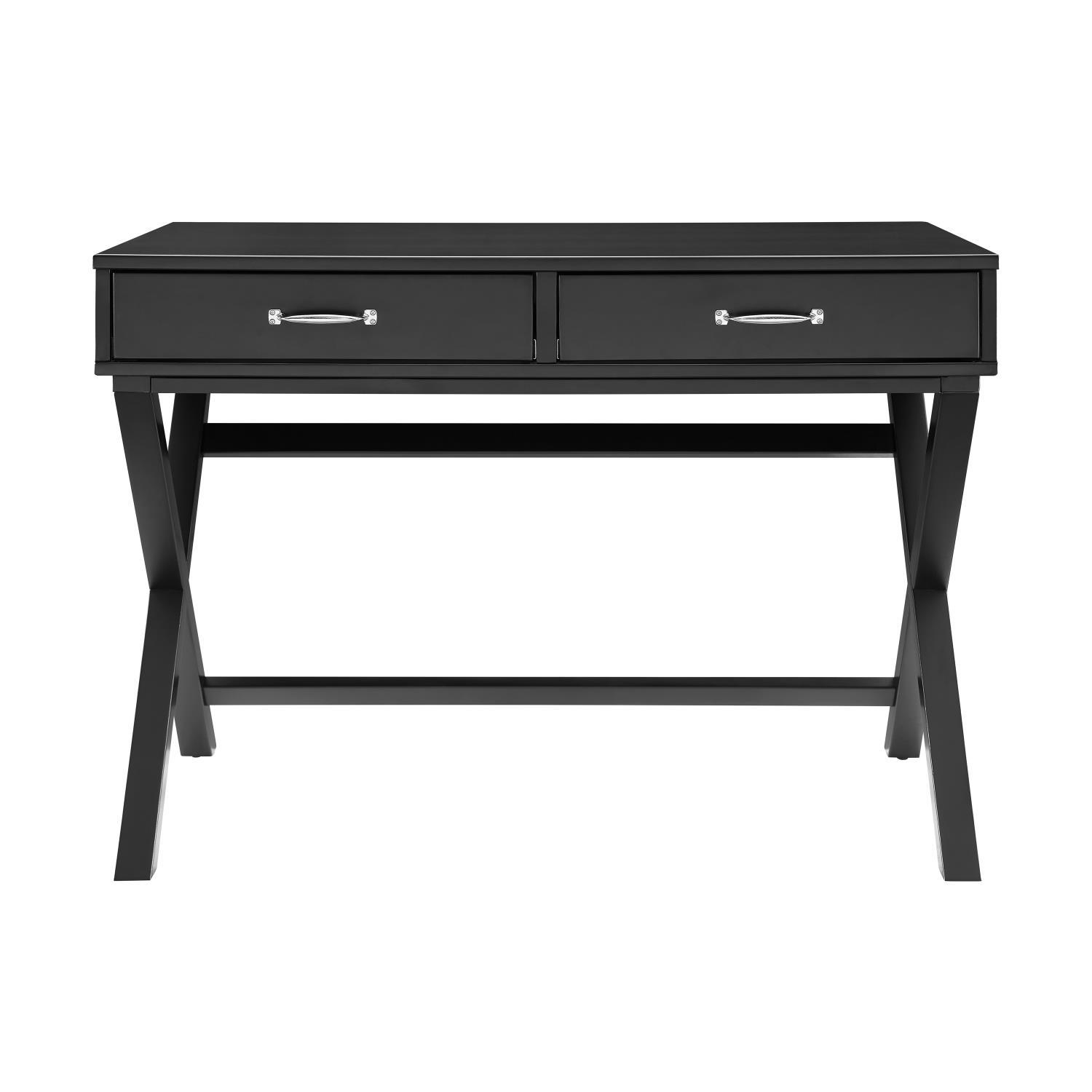 Linon Transitional Penney 2-Drawer Desk With Black Finish 99421BLK01U
