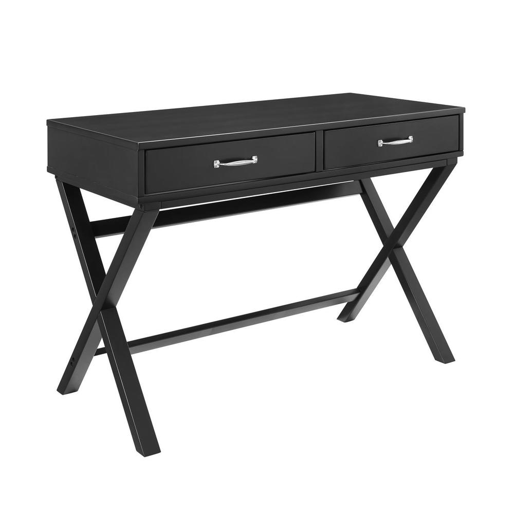 Linon Transitional Penney 2-Drawer Desk With Black Finish 99421BLK01U