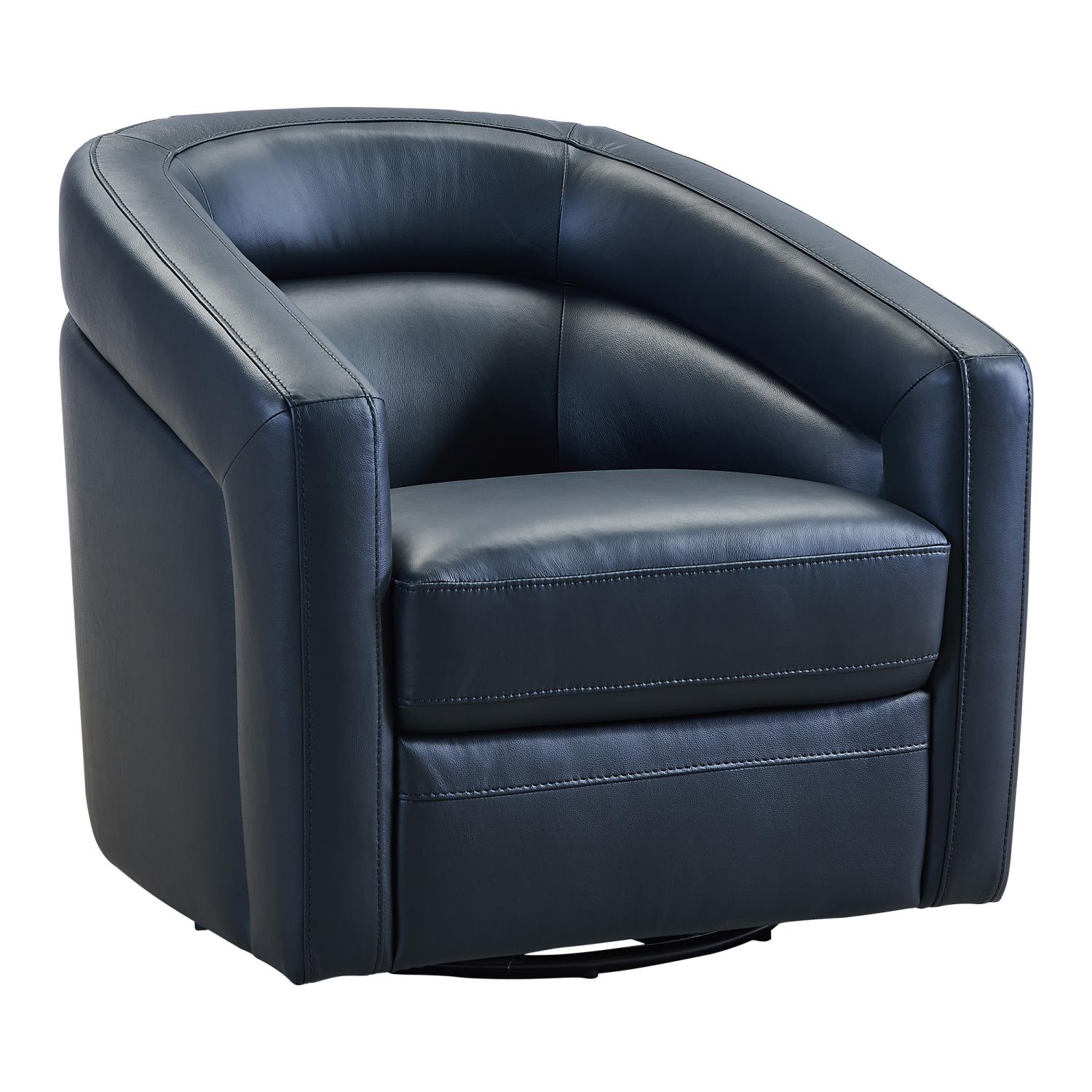 Armen Living Desi Contemporary Black Genuine Leather Accent Chair LCDSCHBLK