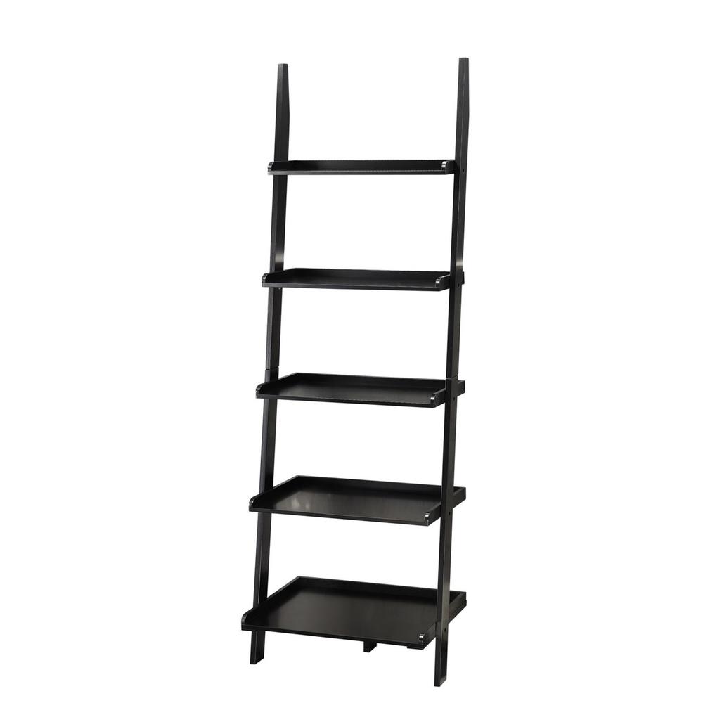 Convenience Concepts American Heritage Bookshelf Ladder In Black Finish R6-111
