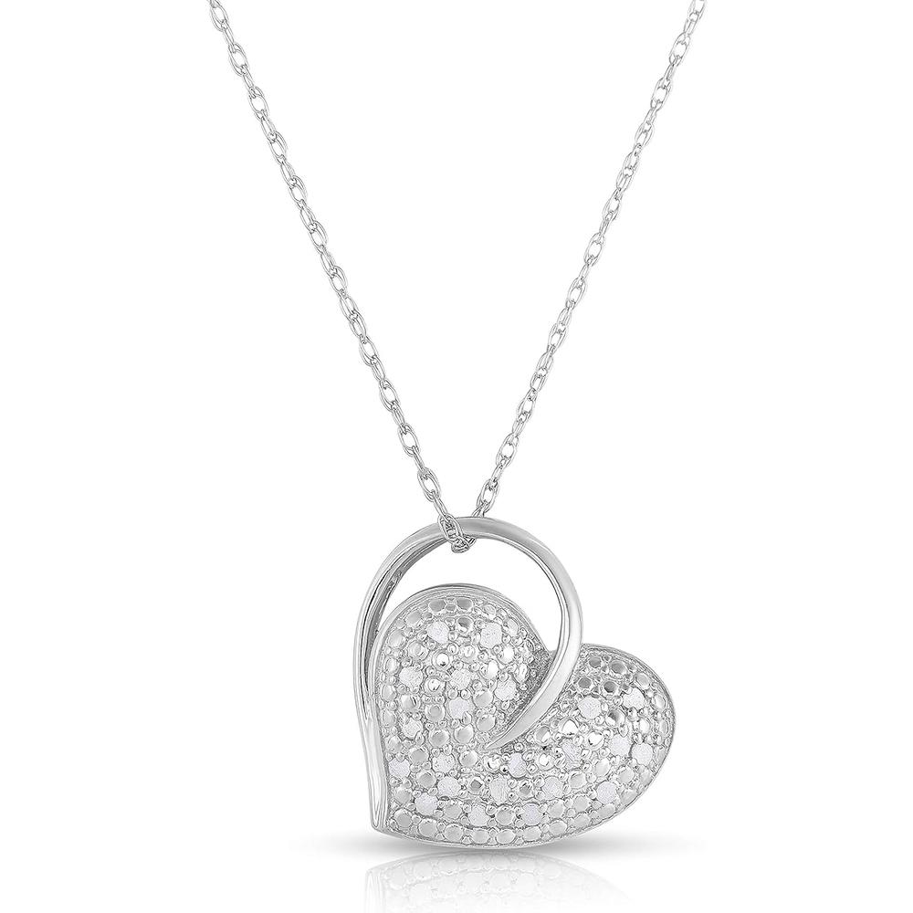 Natalia Drake 0.25 ct. t.w. White Diamond Heart Pendant in Sterling Silver