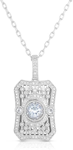 NATALIA DRAKE Genuine Diamond and White Topaz Vintage Romantic Pendant