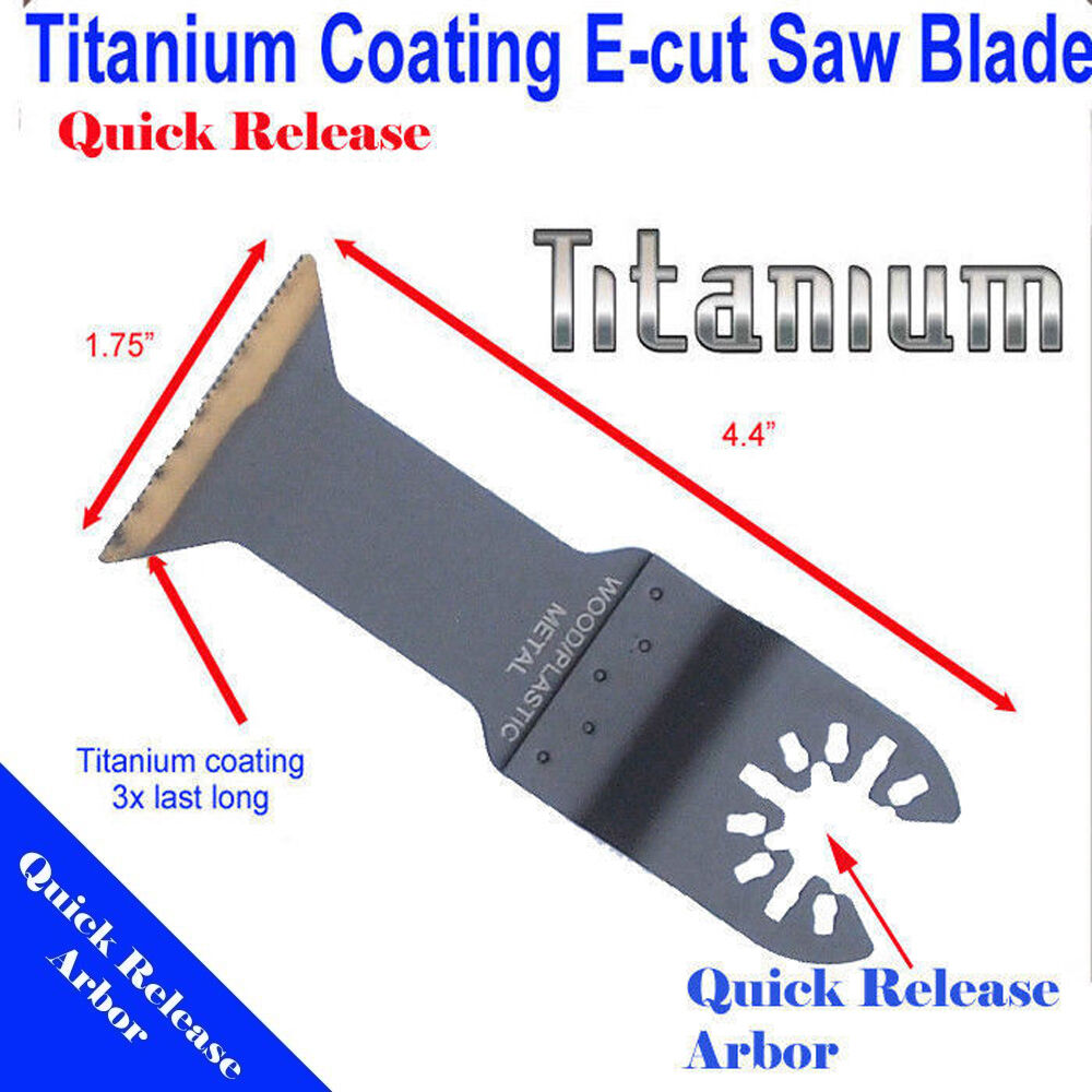 MTP-Quick Release MTP 6 Titanium / Carbide Saw Blade Oscillating Multi Tool Fits For Dewalt, Porter Cable,  Fein Multimaster Universal Quick