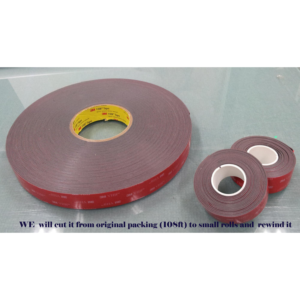 3M 1/2" x 15 ft VHB Double Sided Foam Adhesive Tape 5952 Automotive Mounting Repair Industrial Grade 0.5