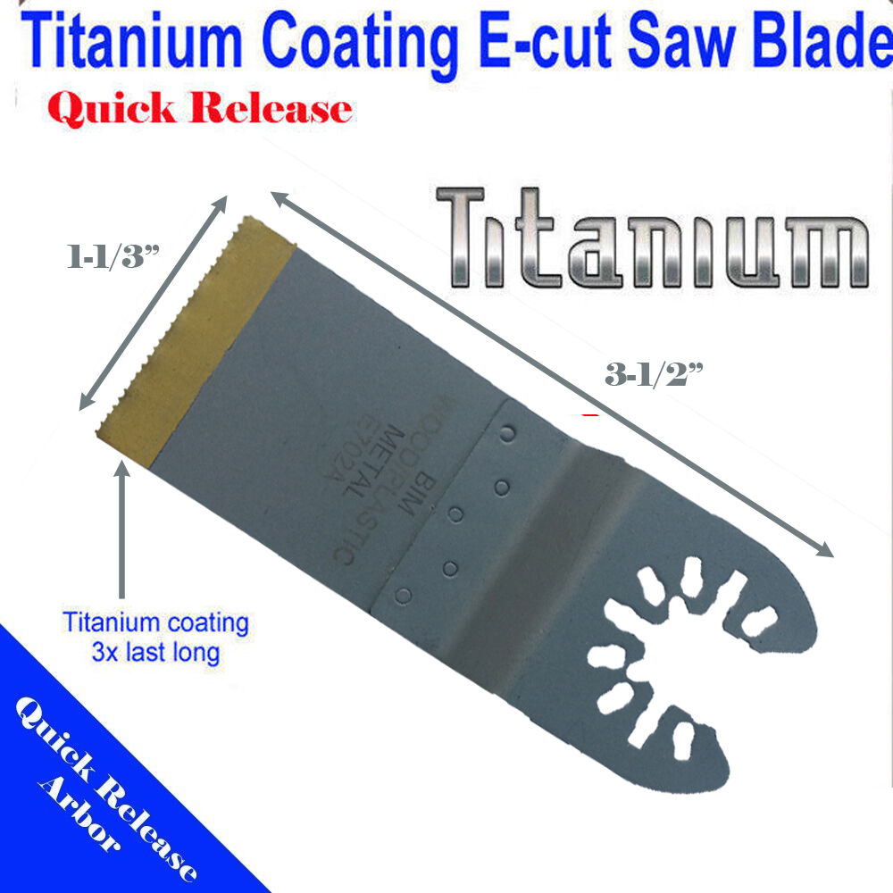 MTP-MultiToolPro MTP 4 Titanium Bi Metal Oscillating Saw Blades Fits Dremel Multi-Max, Fein Multimaster,Bosch Dewalt Porter Cable
