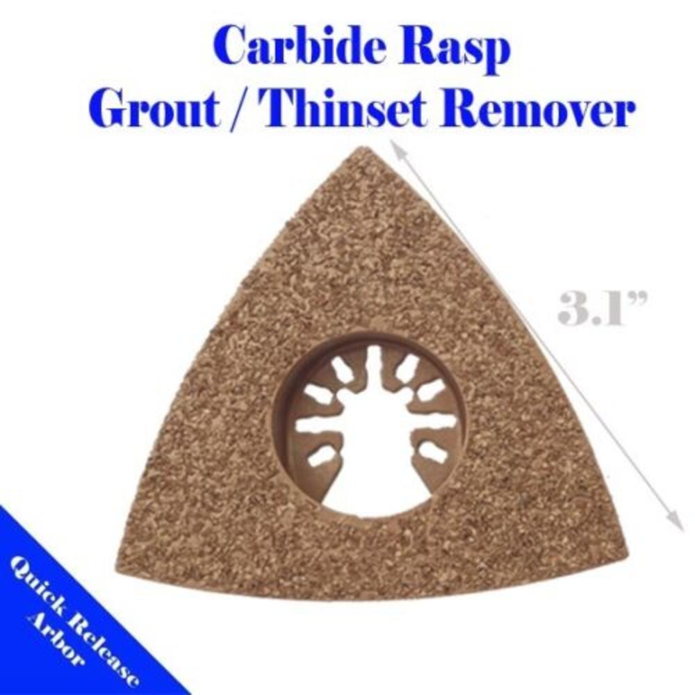 MTP-Quick Release 2 Carbide Rasp Thinset Grout Remove Saw Blade Oscillating Multi Tool Fit For Fein Multimaster Dewalt Porter Cable Dremel