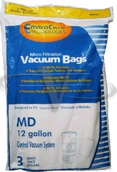Modern Day 12 gallon MD814L, 721 Allergen Style Central Vacuum 3 Bags