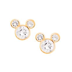 Diamond Mickey Mouse Earrings Jacmel Disney Mickey Mouse 14kt Gold Cz Stud Earrings Jewelry