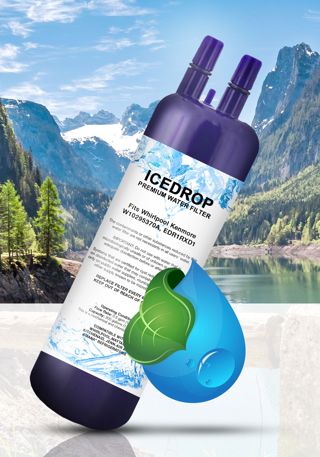 Id Rr1000 1000 Replacement Refrigerator Water Filter Compatible With Kenmore Elite 10650029211 10650042710 10651763510 Wrs950siamoo 1 Pack