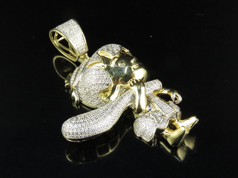 Jewelry Unlimited Real Diamond 10k Yellow Gold Bam Flintstone - Real Diamond Cartoon Pendants Jewelry Unlimited Real Diamond 10k Yellow Gold Bam Flintstone - Real Diamond Cartoon Pendants