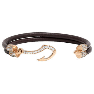 Jewelry Unlimited 14k Rose Gold Real Diamond Fish Hook Angkor 14k Rose Gold Real Diamond Fish Hook