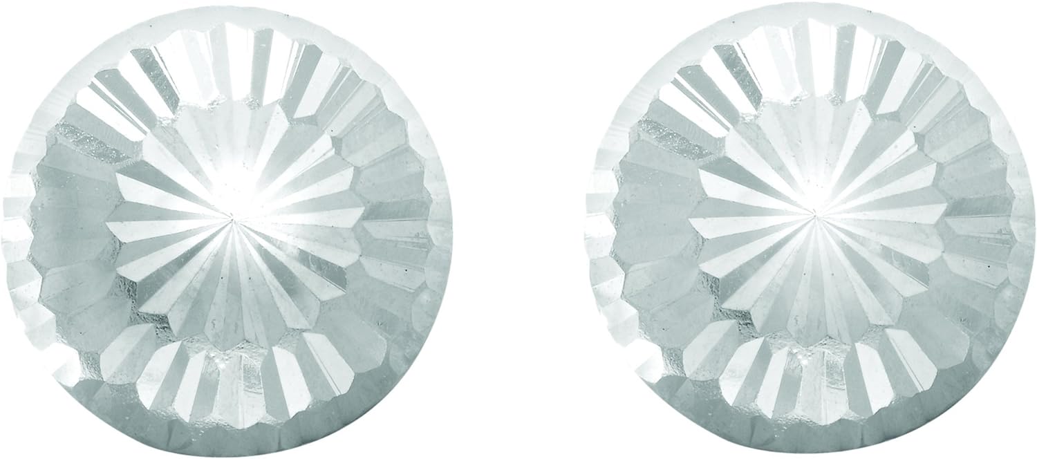 JewelStop 14K White Gold Shiny Round Post Earrings - 7 x 7 mm