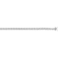 JewelStop Sterling Silver with Rhodium Finish Polished Miami Cuban Chain with Box Clasp