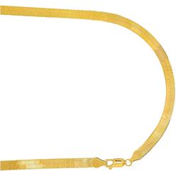 JewelStop 14k Solid Yellow Gold 3mm Super Flexible Silky Imperial Herringbone Necklace, Lobster Claw-16 Inches