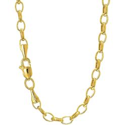 JewelStop 14k Semi-Solid Yellow Gold 4.6 mm Oval Lite Rolo Necklace, Lobster Claw Clasp-18 Inches, 7.1gr.