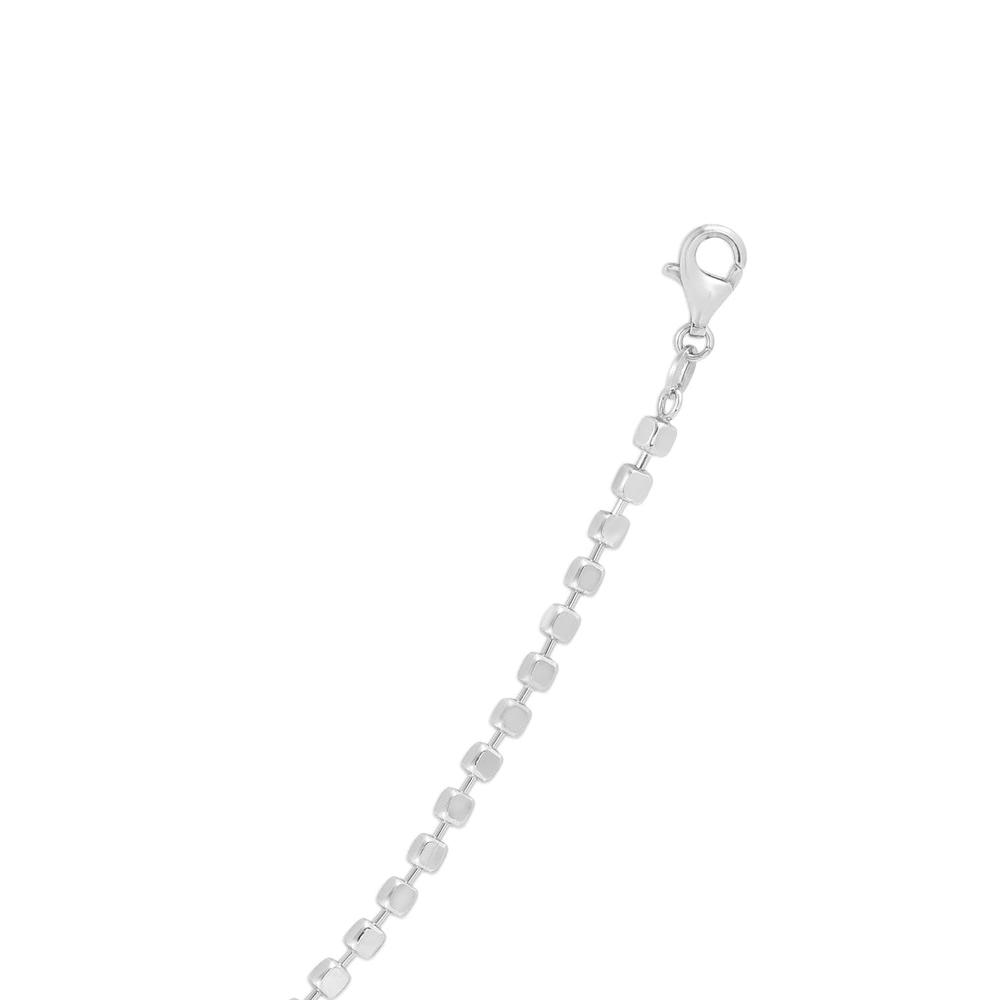 JEWELSTOP DESIGNER JEWELRY FOR LESS JewelStop 925 Sterling Silver 2.7mm Cube Link Cubo Classic Chain Necklace, Lobster Clasp for Women - 7.5"