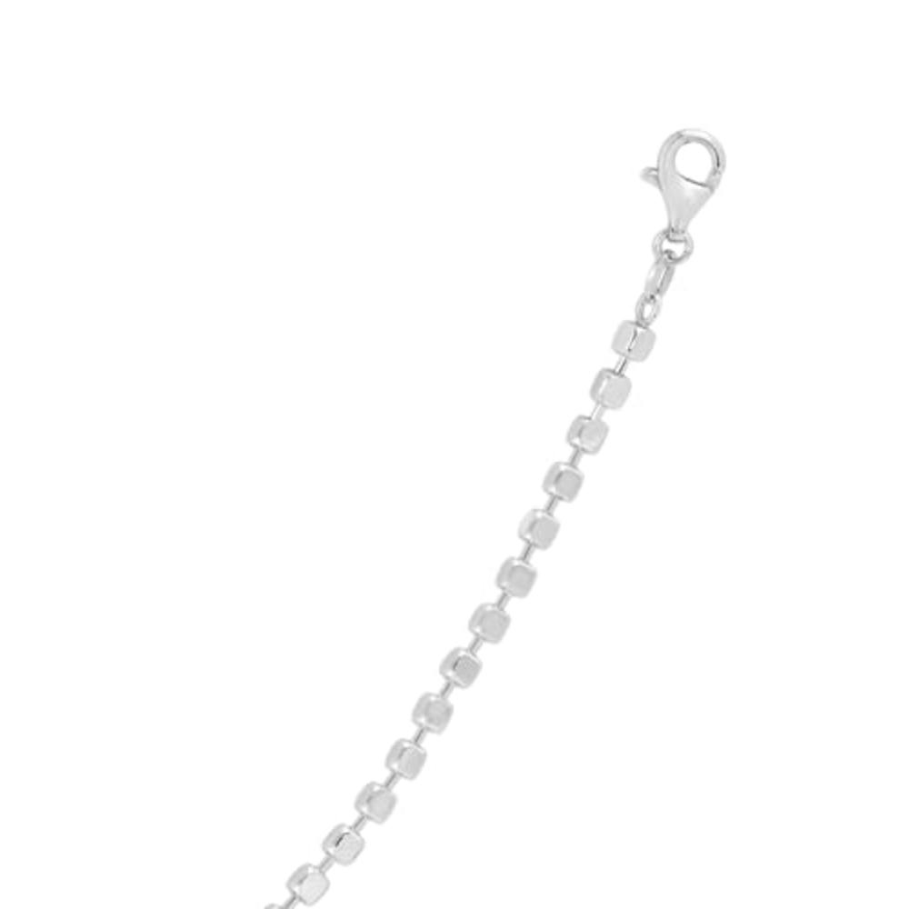 JEWELSTOP DESIGNER JEWELRY FOR LESS JewelStop 925 Sterling Silver 2.7mm Cube Link Cubo Classic Chain Necklace, Lobster Clasp for Women - 7.5"