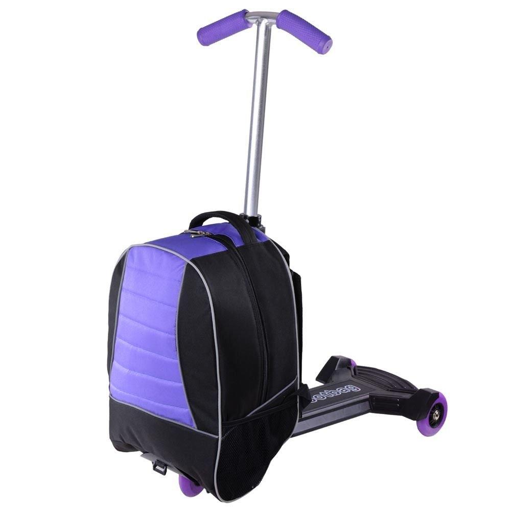 Globe House Products GHP Purple & Black 600D Oxford Fabric Luggage/Travel 11''Wx3.8''H Scooter Bag