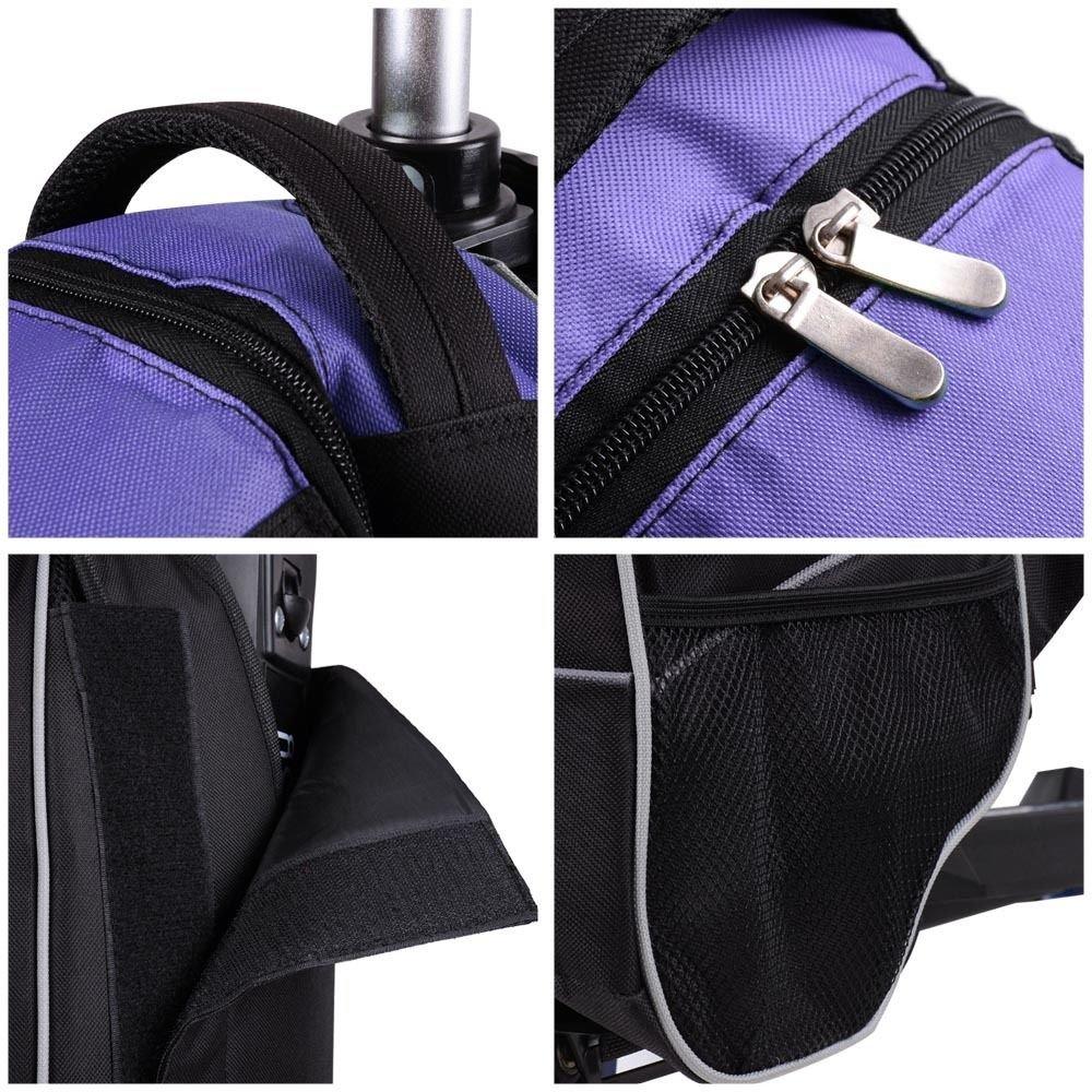 Globe House Products GHP Purple & Black 600D Oxford Fabric Luggage/Travel 11''Wx3.8''H Scooter Bag