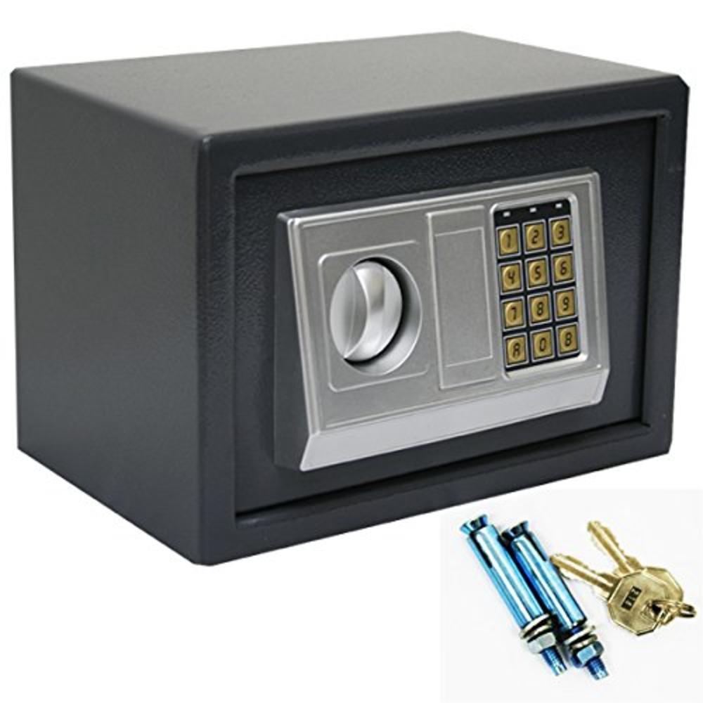 Globe House Products GHP 12" Floor/Wall Mount Solid Steel Digital Electronic Gun Jewelry Safe Box