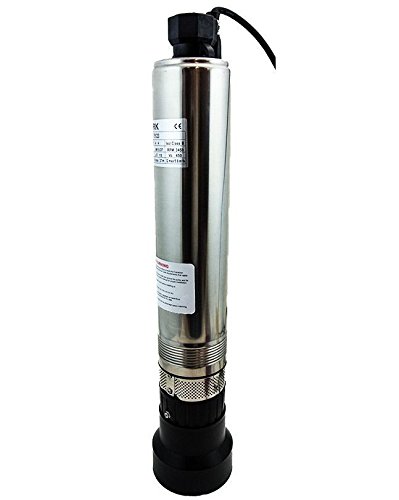 Globe House Products GHP 110V 1.1HP 33GPM Stainless Steel Submersible Reservoir Deep Well Water Pump