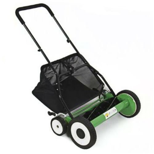 Globe House Products GHP Home Garden Tool Classic Push Reel 20" Adjustable Height Lawn Mower with Grass Catcher