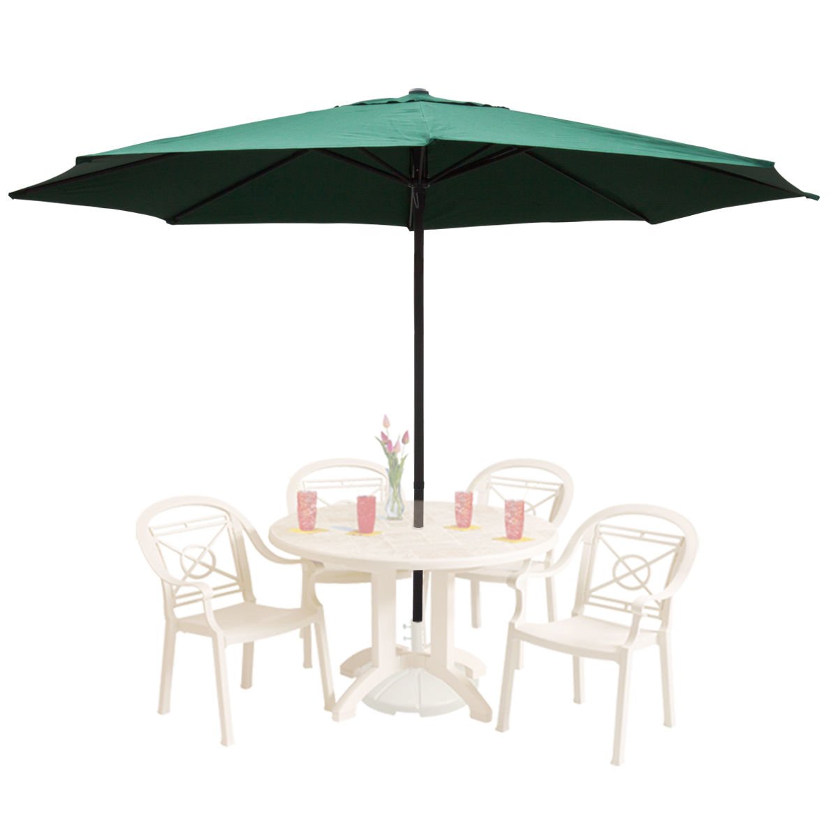 13 Ft Patio Umbrella Globe House Products Ghp 13ft Green Aluminum Uv Protective Anti Fade 180d Polyester Patio Umbrella