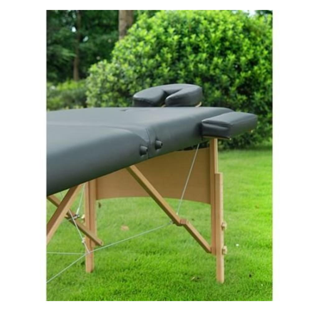 Globe House Products GHP Portable Leather Folding Massage Table SPA Bed with Black Case