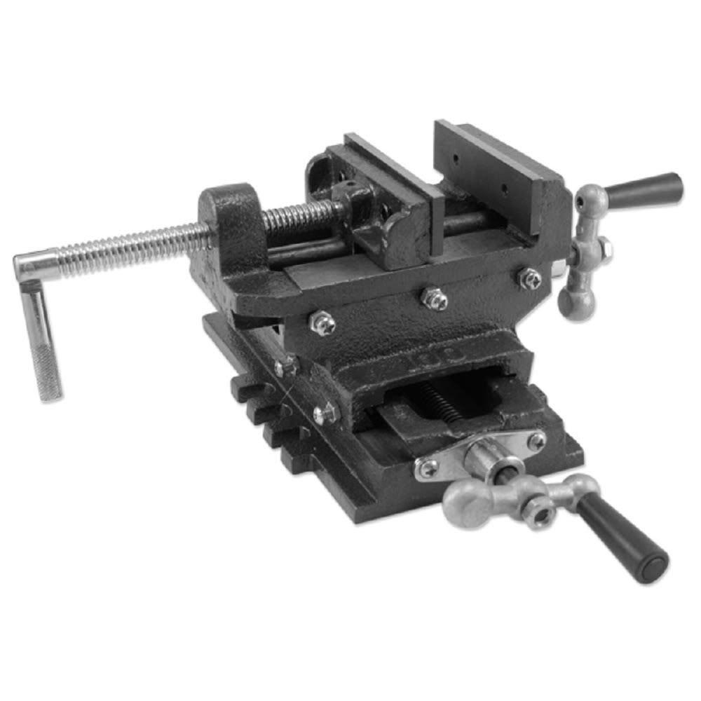 Globe House Products GHP 14" x 15" x 6" Adjustable Heavy Duty 5" Cross Drill Press Vise